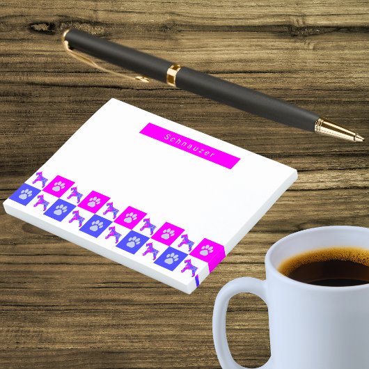 シュナウツァードッグ&ポーホットピンク&ブルー ポストイット