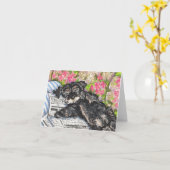 シュナウツァードリームズプリント カード (黄色い花)