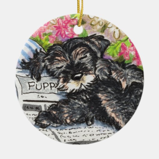 シュナウツァードリームズプリント セラミックオーナメント (正面)