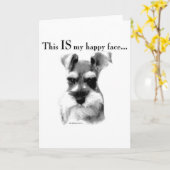シュナウツァーハッピー顔 カード (黄色い花)