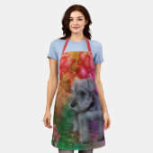シュナウツァーパピードッグアニマルアート エプロン (着用した状態)