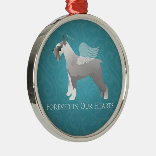 シュナウツァーペットメモリアルデザイン メタルオーナメント (右)