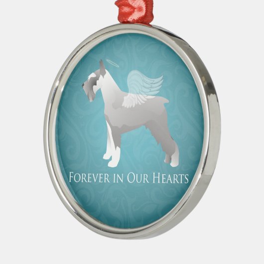 シュナウツァーペットメモリアルデザイン メタルオーナメント (左)