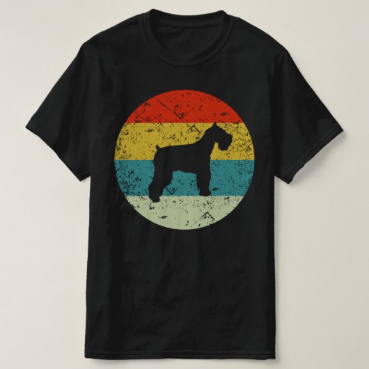 シュナウツァーレトロヴィンテージ Tシャツ (デザイン正面)