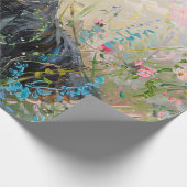 シュナウツァー山花の切り離 ラッピングペーパー (角)