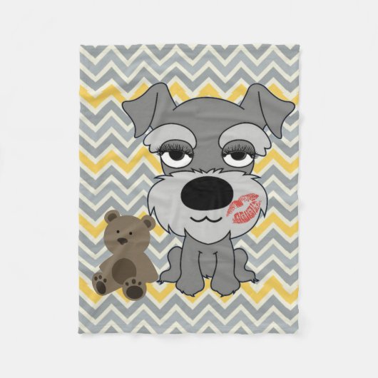 シュナウツァー毛布 フリースブランケット (正面)