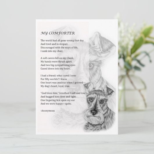 シュナウツァー犬の恋人のギフトの挨拶状 カード (スタンド正面)