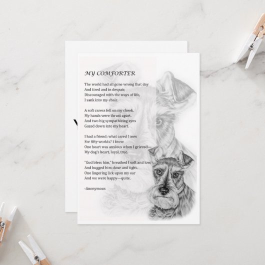 シュナウツァー犬の恋人のギフトの挨拶状 カード (正面/裏面インサイチュ)