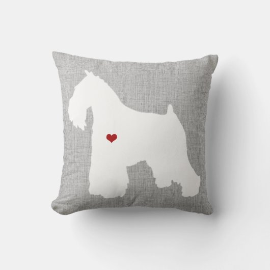 シュナウツァー犬の恋人のハートペット クッション (正面)