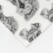 シュナウツァー犬の芸術のスケッチ フリースブランケット (角)