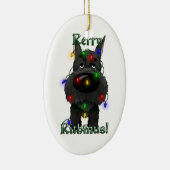 シュナウツァー-クリスマスの照明 セラミックオーナメント (右)