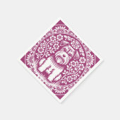 シュナカスタムーザー色ビクトリアンフローラ スタンダードカクテルナプキン (角)