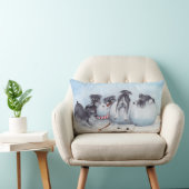 シュナツァーポップス攻撃雪だるまドッグアート装飾用クッション ランバークッション (椅子)