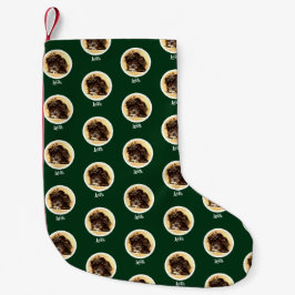 シュナプー犬のグリーン クリスマスストッキン スモールクリスマスストッキング