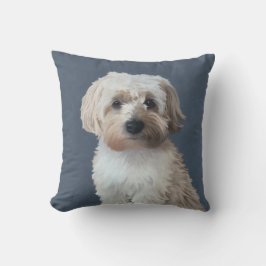 シュナプー+犬のペット肖像画 クッション