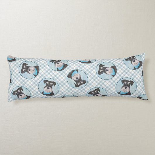 シュナ絵を描ウザーのミニチュア未切りペットドッグアート ボディピロー (裏面)