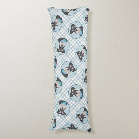 シュナ絵を描ウザーのミニチュア未切りペットドッグアート ボディピロー (正面縦)