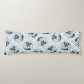 シュナ絵を描ウザーのミニチュア未切りペットドッグアート ボディピロー (正面)