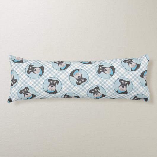 シュナ絵を描ウザーのミニチュア未切りペットドッグアート ボディピロー (正面)