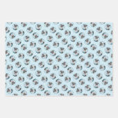 シュナ絵を描ウザーのミニチュア未切りペットドッグアート ラッピングペーパーシート (正面)