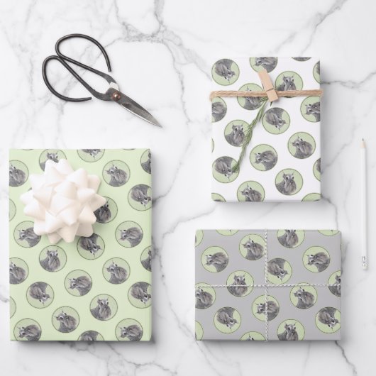 シュナ絵を描ウザーの巨匠のクロップドッグアート ラッピングペーパーシート (正面)