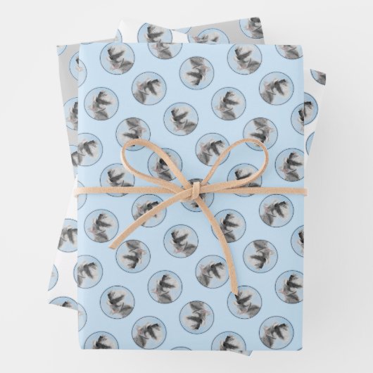 シュナ絵を描ウザーの巨匠のクロップドッグアート ラッピングペーパーシート (インサイチュ)