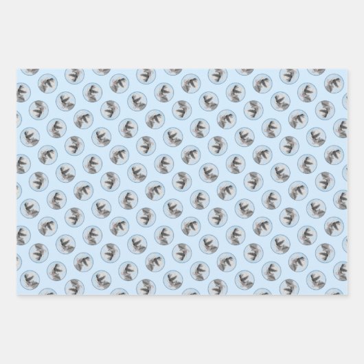 シュナ絵を描ウザーの巨匠のクロップドッグアート ラッピングペーパーシート (正面)