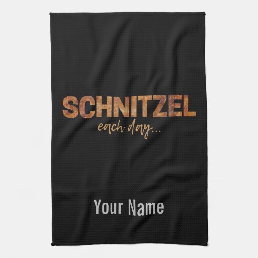 シュニッツェルデイカツレッおもしろいトエスカロペデザイン キッチンタオル (縦)