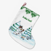 シュニーマンmit Katze und Hundewelpe auf Deutsch ラージクリスマスストッキング (正面 (吊り時))