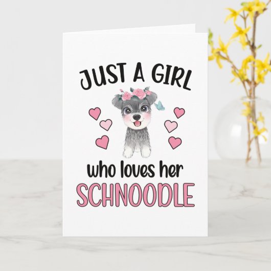 シュヌードルガールドッグラバー犬のオーナーシュヌードルマム カード (黄色い花)