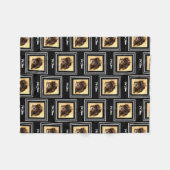 シュヌードルドッグブラックフリースブランケット フリースブランケット (正面(横))