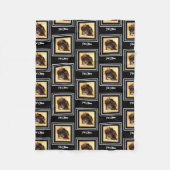 シュヌードルドッグブラックフリースブランケット フリースブランケット (正面)