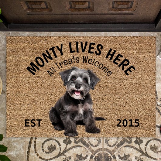 シュヌーパーソナライズされたル犬の恋人の姿 ドアマット