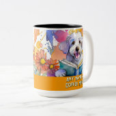 シュヌー読ルの大きな本の2トーンのコーヒーマグ ツートーンマグカップ (正面右)