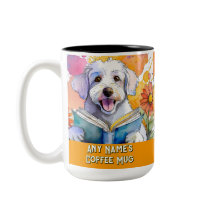 シュヌー読ルの大きな本の2トーンのコーヒーマグ