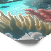 シュノーケラー、サンゴ礁に天使を発見 ポスター (角)