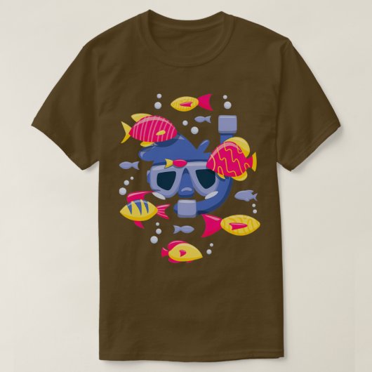 シュノーケリンカラフルグ魚 Tシャツ (デザイン正面)
