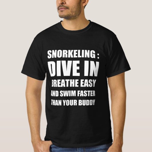 シュノーケリングおもしろい引用文 Tシャツ (正面)