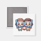 シュノーケリングかわいこちゃん マグネット (正面/裏面)