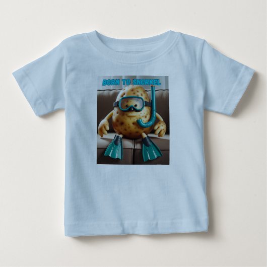 シュノーケリングに生まれついた少年 ベビーTシャツ (正面)