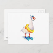 シュノーケリングカナダガチョウのフリッパーと泳ぐリングや輪 ポストカード (正面/裏面)