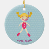 シュノーケリングガールビーチパーティー セラミックオーナメント (裏面)