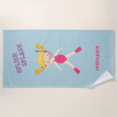 シュノーケリングガールビーチパーティー ビーチタオル (正面)