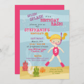 シュノーケリングガールビーチパーティー 招待状 (正面/裏面)