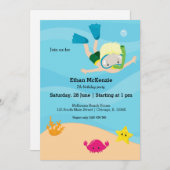 シュノーケリングパーティー 招待状 (正面/裏面)