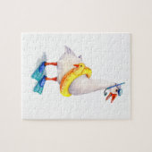 シュノーケリングホワイトガチョウ ジグソーパズル (横)