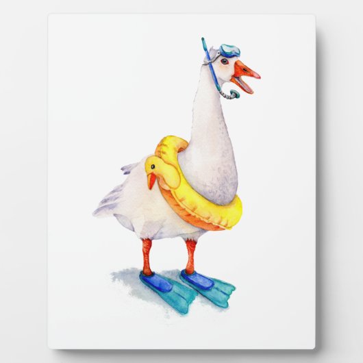 シュノーケリングホワイトガチョウ フォトプラーク (正面)