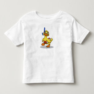 シュノーケリングマスクを着たアヒル 背景色 トドラーTシャツ