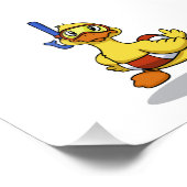 シュノーケリングマスクを着たアヒル |背景色 フォトプリント (角)