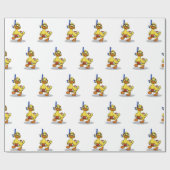 シュノーケリングマスクを着たアヒル |背景色 ラッピングペーパー (フラット)